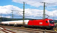 14-1116 084 &Ouml;BB Taurus in Saalfeld Gbf mit Ganzzug Gaskesselwagen am 11.06.2024